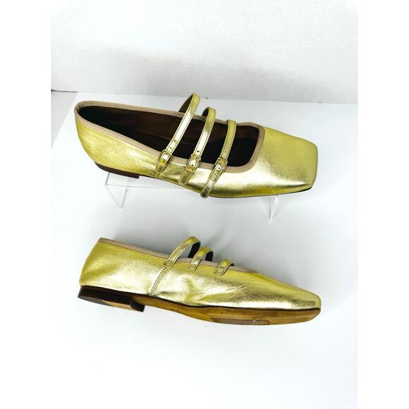 Mansur Gavriel Gold Square Toe Mary Jane Flat (Women) SZ EU 39 - Picture 3 of 9